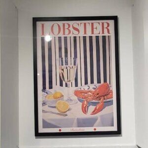 Retro 70s Lobster Poster, Red Kitchen Wall Art